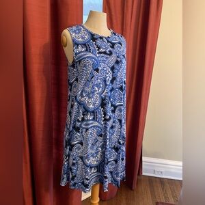 Cynthia Rowley Black and Blue Paisley Dress
